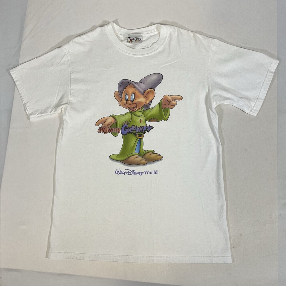 Walt Disney Dopey Vintage I’m With Grumpy Snow White Y2K Dwarf T Shirt Disney